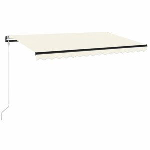 Automatická markýza s LED a senzorem větru 450x300 cm Dekorhome Krémová