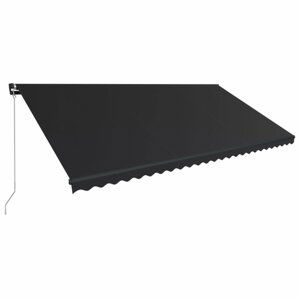 Ručně zatahovací markýza s LED světlem 300x250 cm Dekorhome Antracit