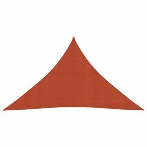 Stínící plachta trojúhelníková HDPE 2,5 x 2,5 x 3,5 m Dekorhome Cihlová