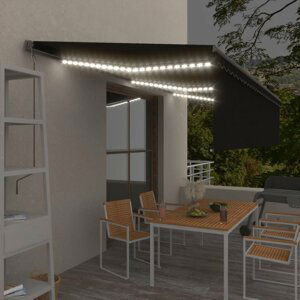 Automatická markýza s roletou a LED světlem 400x300 cm Dekorhome Antracit