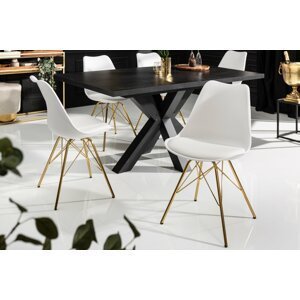 Jídelní židle 4 ks IKAROS Dekorhome Bílá / zlatá
