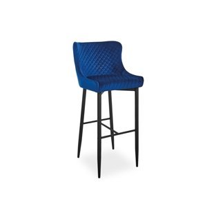 Barová židle COLIN B H-1 Velvet Signal Modrá