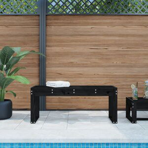Zahradní lavice černá 110 x 38 x 45 cm masivní borové dřevo