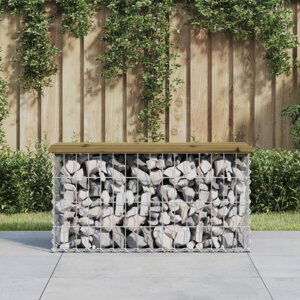 Zahradní lavice gabionový design 83 x 31,5 x 42 cm borové dřevo