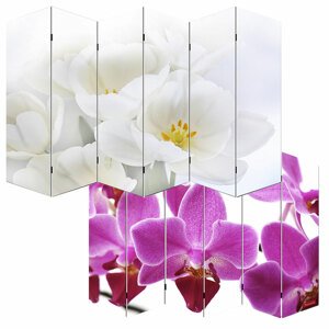 Designový paravan WH orchidej 240x180 cm (6-dílný)