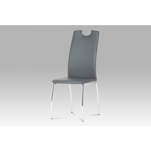 Jídelní židle DCL-419 GREY koženka šedá / chrom Autronic