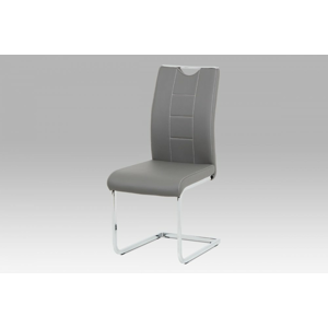 Jídelní židle šedá koženka / chrom DCL-411 GREY Autronic