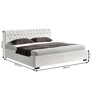 Manželská postel s úložným prostorem DORLEN NEW bílá Tempo Kondela 183 x 200 cm