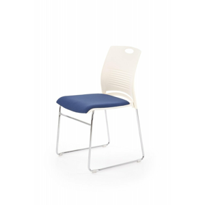 Konferenční židle CALI bílá / modrá Halmar