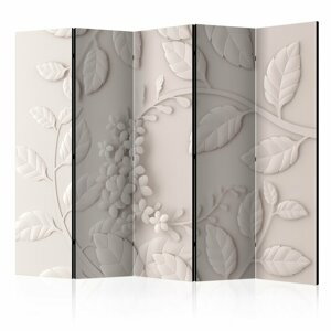 Paraván Paper Flowers (Cream) Dekorhome 225x172 cm (5-dílný)