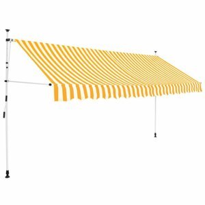 Ručně zatahovací markýza 400 cm Dekorhome Bílá / žlutá