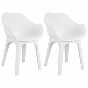 Zahradní židle 2 ks plast Dekorhome Bílá