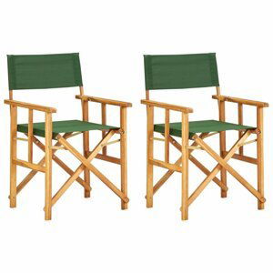 Režisérské židle 2 ks akáciové dřevo Dekorhome Zelená