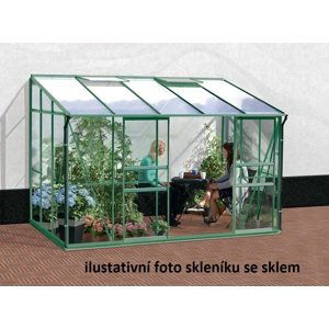 Skleník ke stěně VITAVIA IDA 6500 polykarbonát zelený Dekorhome Polykarbonát 4 mm