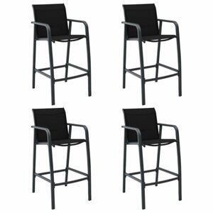 Zahradní barové židle 4 ks  textilen Dekorhome Černá