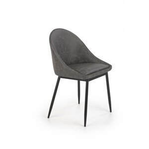 Jídelní židle K406 eko kůže / černá Halmar Tmavě šedá