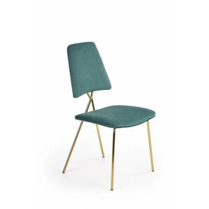 Jídelní židle K411 zelená / zlatá Halmar