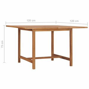 Zahradní stůl teakové dřevo Dekorhome 120x120x75 cm