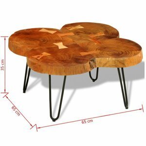 Konferenční stolek sheesham / kov Dekorhome 65x65x35 cm