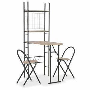 Skládací bistro set s regálem Dekorhome Dub