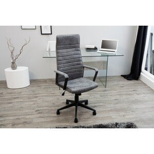 Estila Moderní kancelářská židle Lazio s čalouněním tmavě šedé barvy na kolečkách 115-125cm