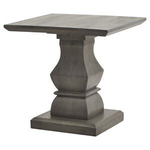 Estila Luxusní moderní příruční stolek Lucia s masivní vyřezávanou nohou z akáciového dřeva šedá 60 cm