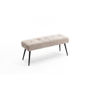 Estila Moderní designová lavice Soreli s buklé čalouněním v šedo béžovém odstínu greige 100 cm