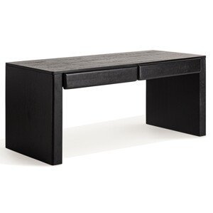 Estila Luxusní moderní černý psací stůl Alaric se dvěma šuplíky z masivního mangového dřeva 180 cm