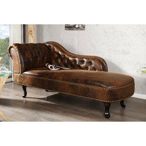 Estila Luxusní lenoška Chesterfield Brown Antik Look