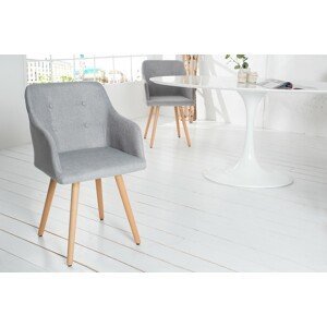 Estila Retro židle s opěrkami Scandinavia drukovaná šedá