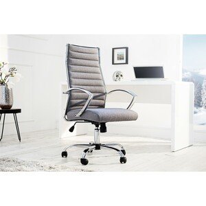 Estila Moderní kancelářská židle Big Deal v šedé barvě s kovovou konstrukcí s nastavitelnou výškou 107-117cm