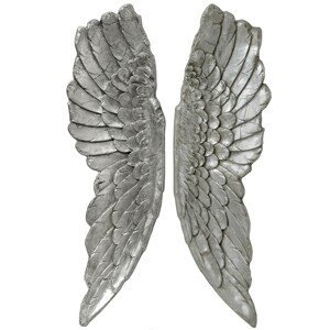 Estila Luxusní dekorace andělská křídla 104cm (2ks) stříbrné