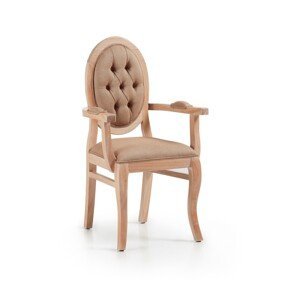 Estila Luxusní elegantní židle s područkami čalouněná Bromo z masivu