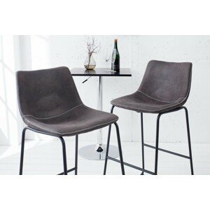 Estila Designová barová židle Django vintage šedá