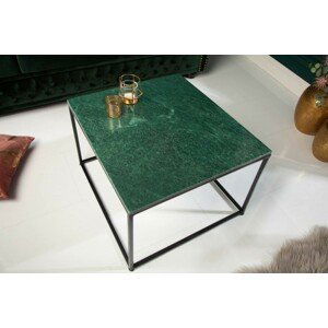 Estila Art-deco designový konferenční stolek Elements z mramoru v zelené barvě 50cm