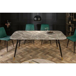 Estila Retro jedinečný jídelní stůl Forisma s šedou povrchovou deskou s mramorovým vzhledem 180 cm