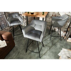 Estila Luxusní židle Ima ve vintage stylu stříbrná