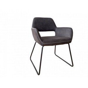 Estila Retro designová šedá židle Pala s područkami 79cm