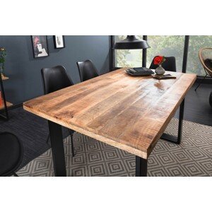 Estila Industriální jídelní stůl Steele Craft z mangového masivního dřeva s kovovými nohami 120cm
