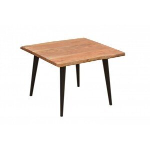 Estila Moderní čtvercový příruční stolek Tacoma z masivu a kovu 60cm