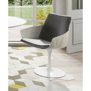 Estila Bílá futuristická moderní otočná židle VITO bílá