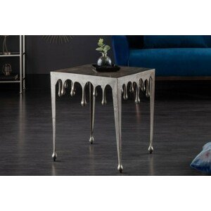 Estila Art-deco příruční stolek Liquid Line stříbrný 50cm