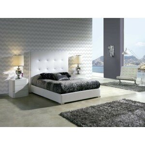 Estila Elegantní postel PATRICIA s koženým čalouněním a úložným prostorem 200 cm