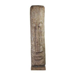 Estila Masivní nadčasová ručně vyřezávaná totemová socha Diego z teakového dřeva 200cm
