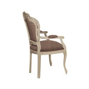Estila Klasická luxusní čalouněná jídelní židle Clasica z masivního dřeva s rustikálním zdobením 103cm