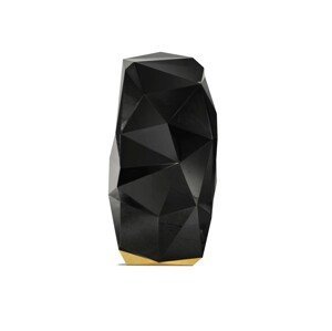 Estila Luxusní art-deco černý podlahový trezor na pozlacené vyřezávané podstavě asymetrickou konstrukcí Diamond 160 cm