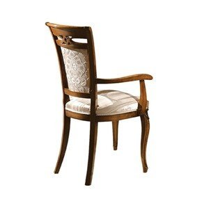 Estila Luxusní rustikální čalouněná jídelní židle Pasiones z masivu s opěrkami na ruce 100cm