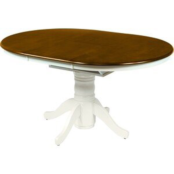 Estila Provence oválný rozkládací jídelní stůl Felicita hnědo-bílé barvy 106-146cm