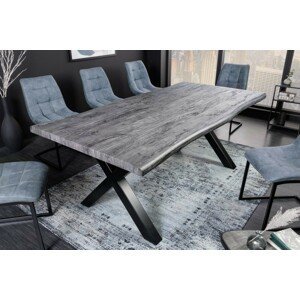 Estila Industriální obdélníkový jídelní stůl Garret ze dřeva s černými kovovými nožičkami šedý 160cm