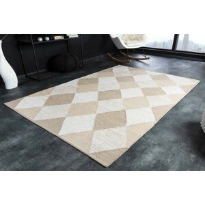 Estila Moderní elegantní obdélníkový koberec Astrid béžovo-šedé barvy se vzorem harlekin 230cm